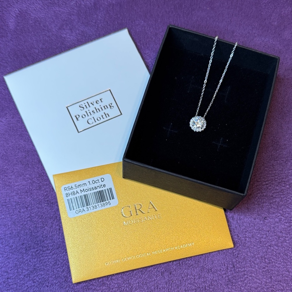 Moissanite Silver Necklace